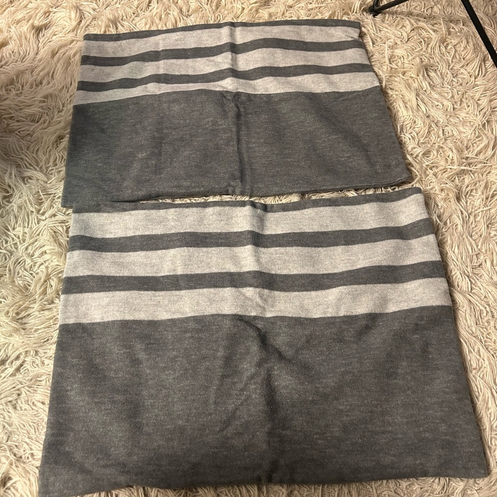 Restoration Hardware Pair of Shams RH Teen Gray Striped nwot